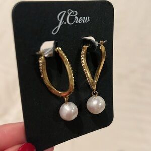 Gold Pearl Drop Earrings